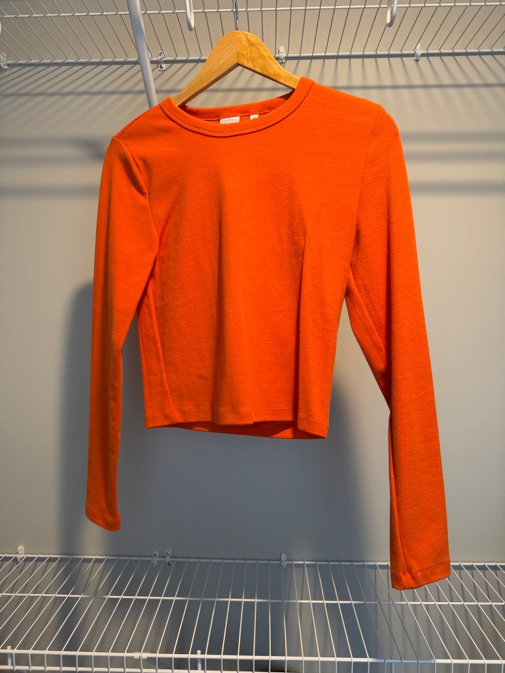 Sunday Best Orange Long-Sleeve Cropped Tee